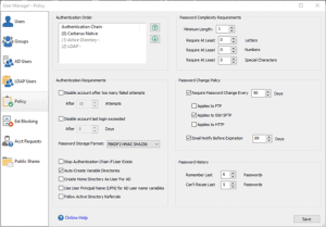 Cerberus FTP Policy Manager