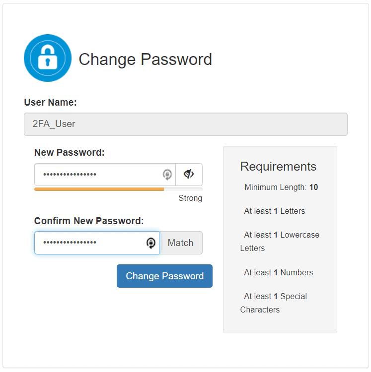 Change Password Dialog