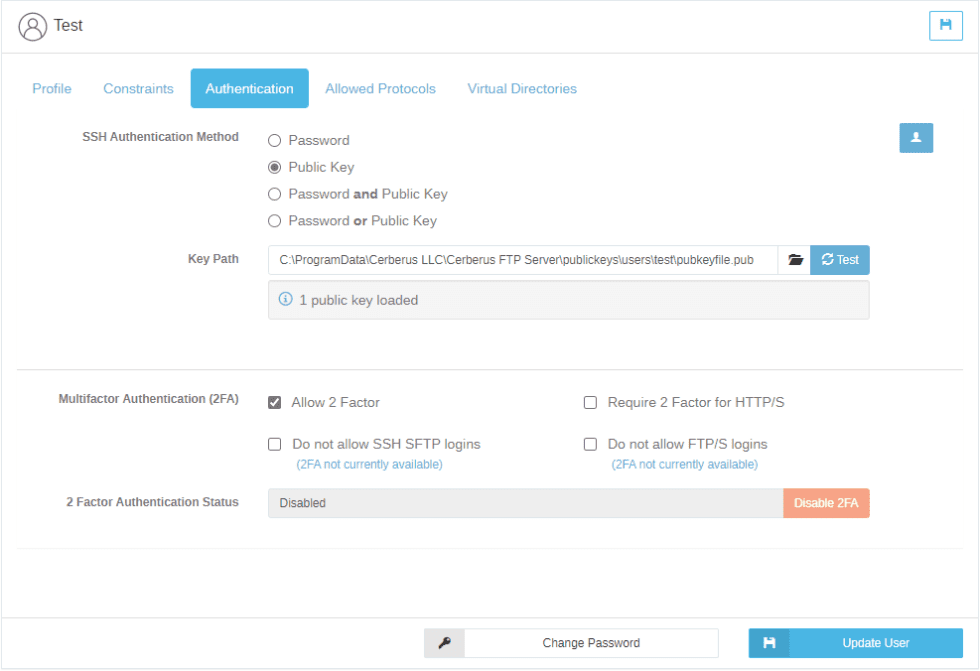 SSH SFTP Public Key Authentication