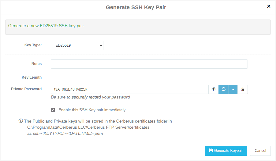 Generate SSH Key Pair