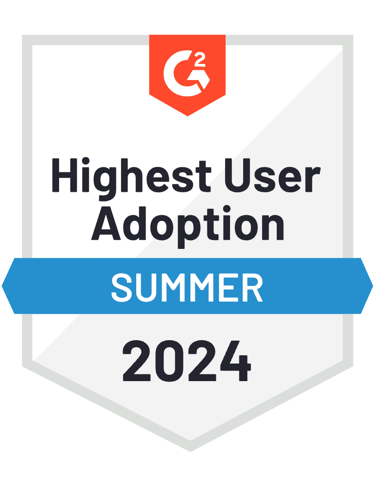 Highest User Adoption Summer G2 Badge 2024